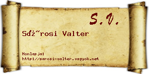 Sárosi Valter névjegykártya